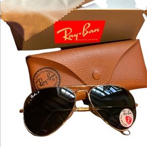 Rayban Polarized Gold Aviators